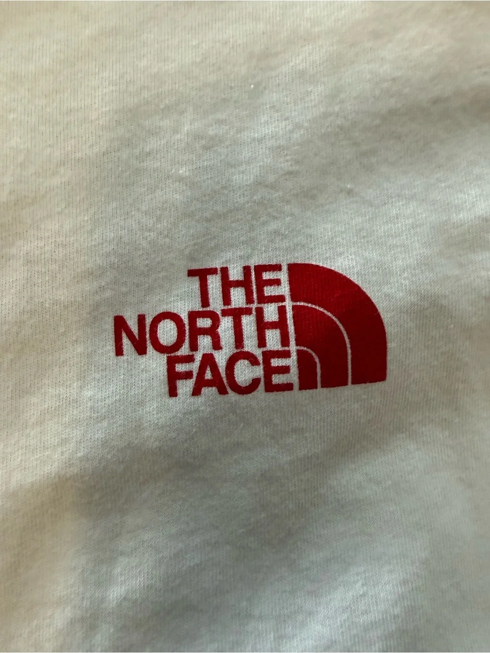 The North Face White Long Sleeve Tee with Red Logo Size XL